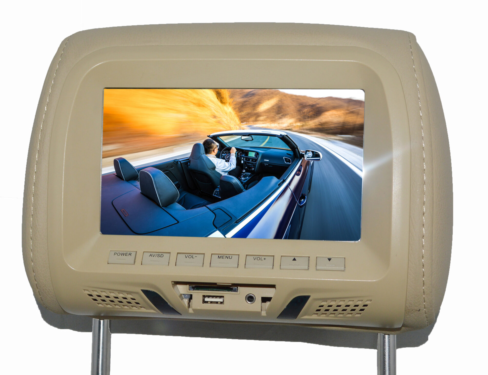 7 inch MP5 Headrest Monitor Beige