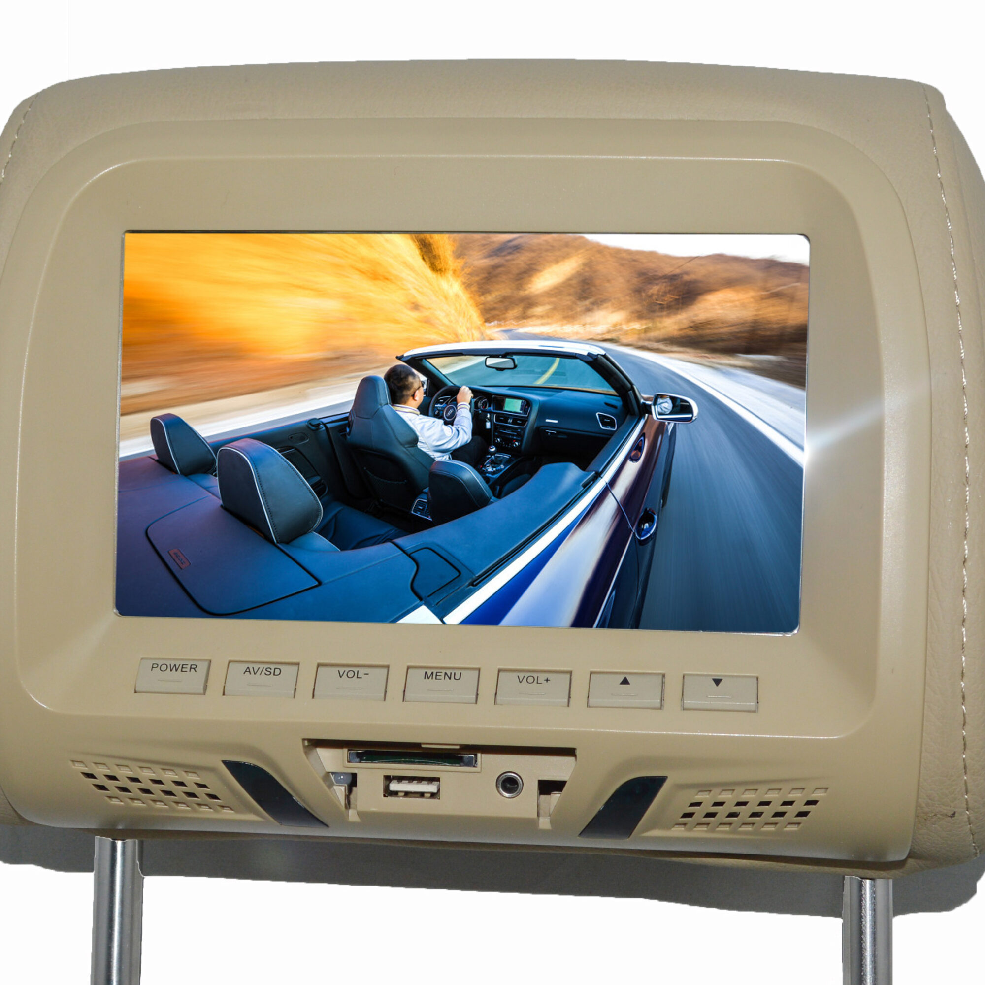 7 inch MP5 Headrest Monitor Beige